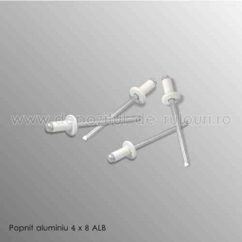 Popnituri aluminiu colorate alb 4 cu 8